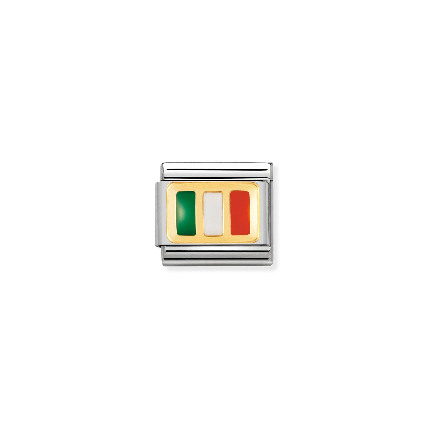 Nomination Classic Link with Enamel Ireland Flag in Yellow Gold Tone