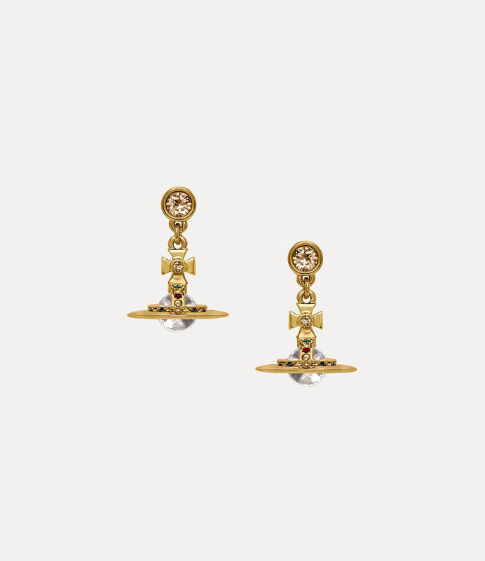 Vivienne Westwood New Petite Orb Earrings Gold Tone
