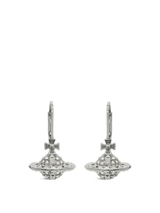 Vivienne Westwood Small Orb Silver Tone Earrings