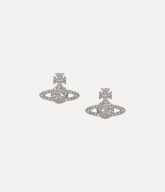 Vivienne Westwood Grace Bas Relief Stud Earrings Platinum Tone