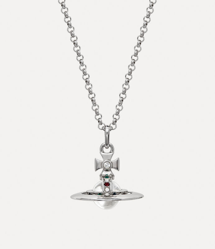 Vivienne Westwood New Tiny Orb Pendant Necklace Silver Tone