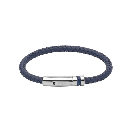 Unique Blue Leather Bracelet 19cm