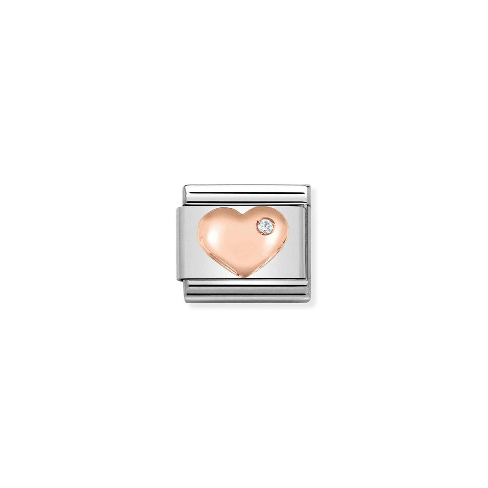 Nomination Classic Link Raised Heart with CZ