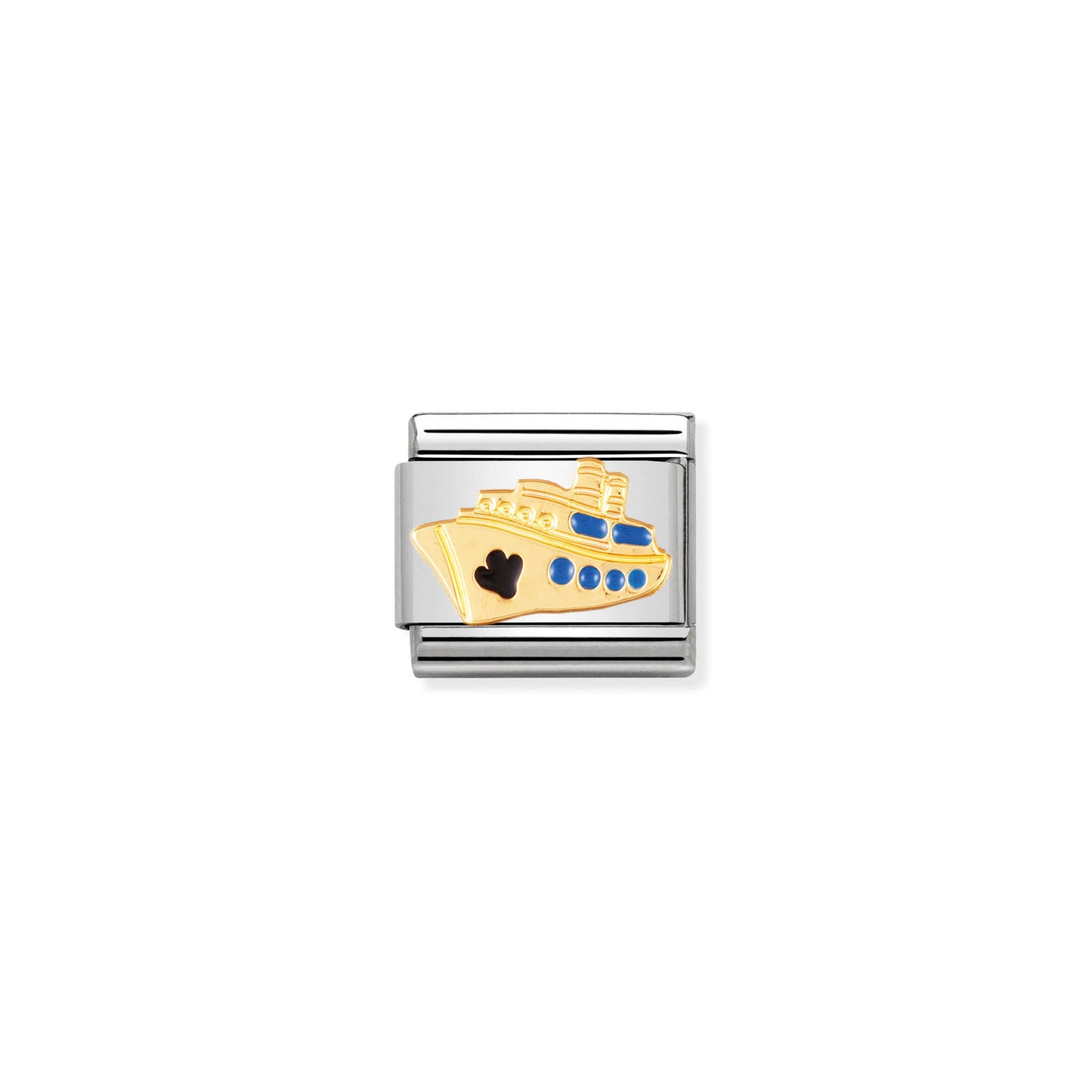 Nomination Classic Link with Enamel Cruise Ship in Yellow Gold Tone