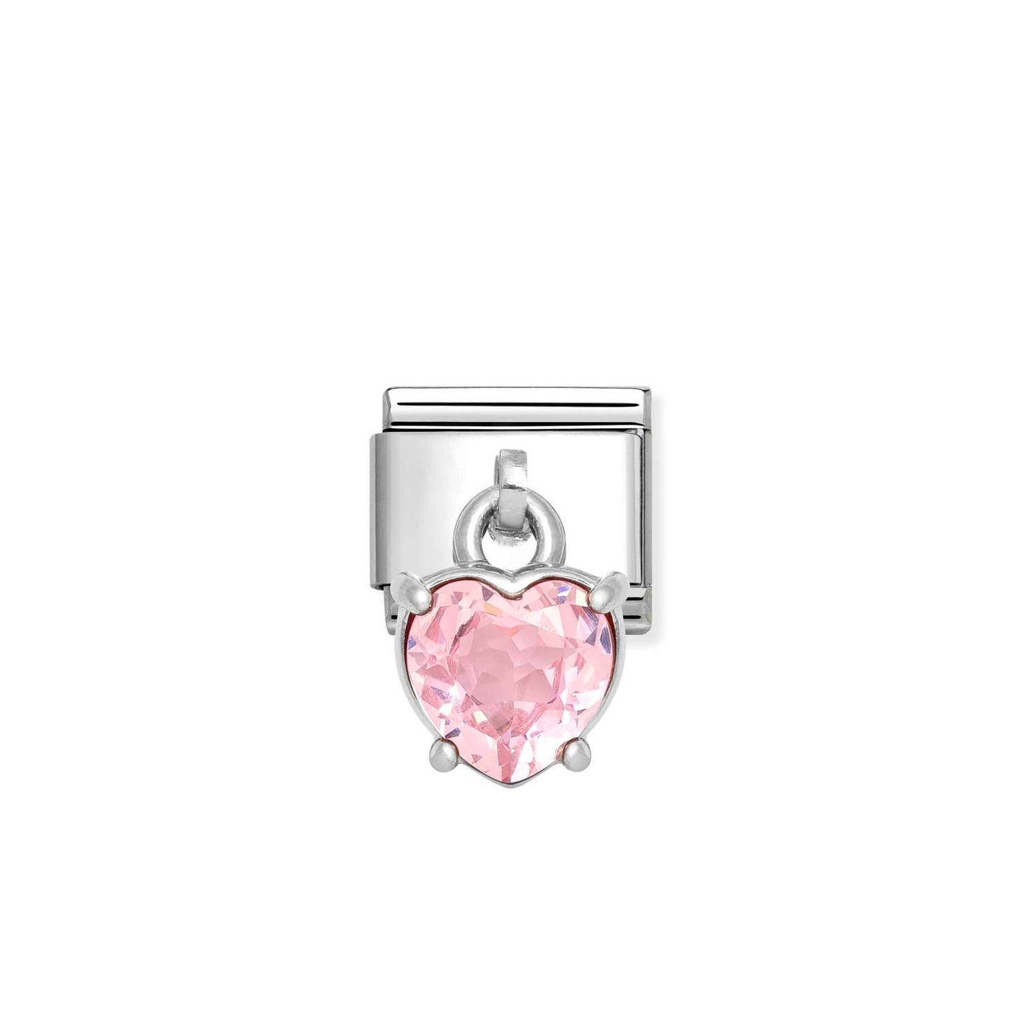 Nomination Pink CZ Heart Dangle Charm