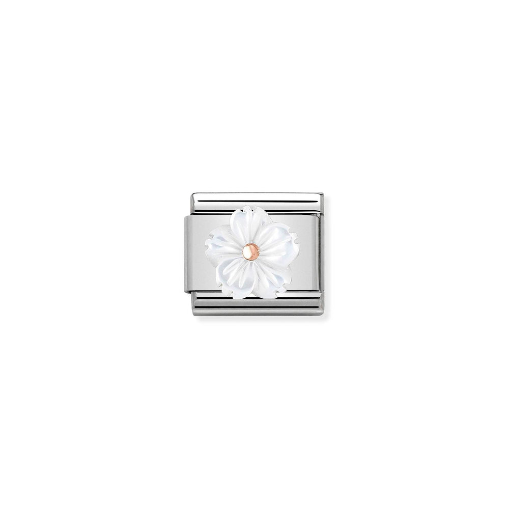 Nomination Classic Link Flower in White Mother Of Pearl