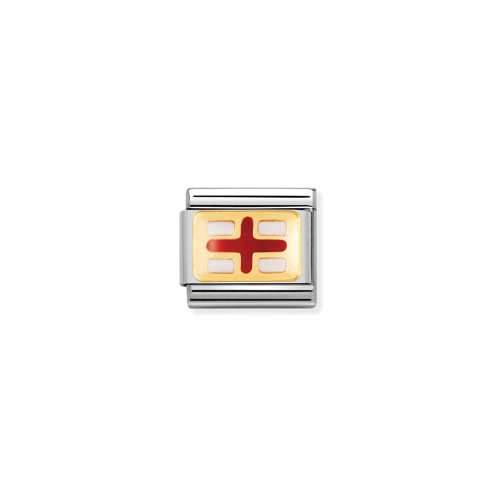 Nomination Classic Link with Enamel England Flag in Yellow Gold Tone
