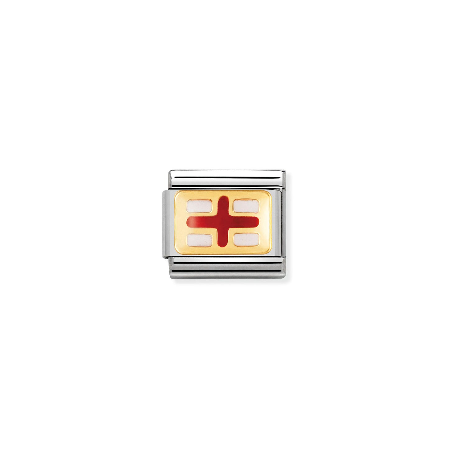 Nomination Classic Link with Enamel England Flag in Yellow Gold Tone