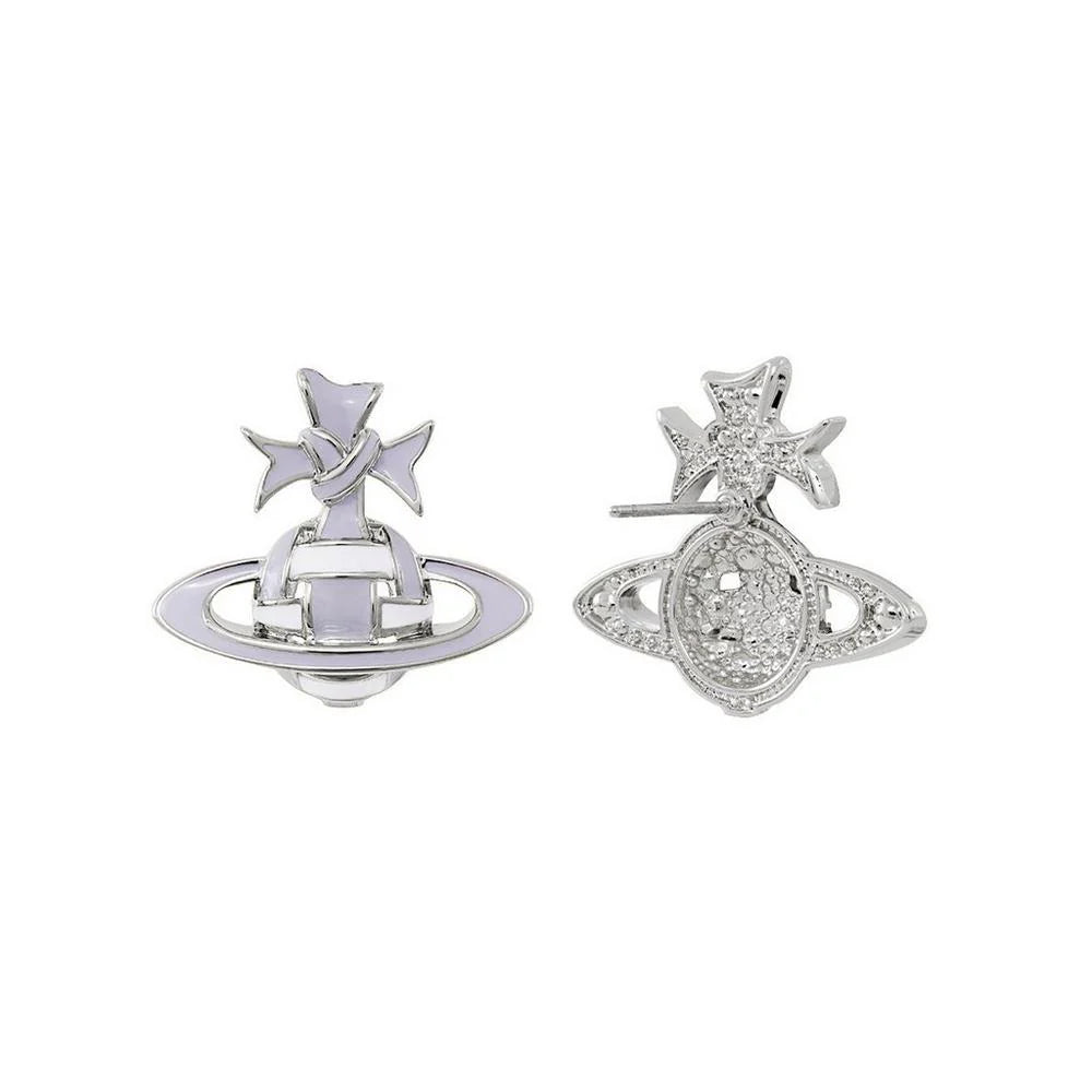 
                      
                        Vivienne Westwood Ribbon Bas Relief Earrings Platinum Tone, Lilac & Sky Blue
                      
                    