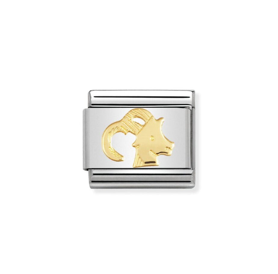 Nomination Steel Link with Capricorn Symbol in Yellow Gold Tone