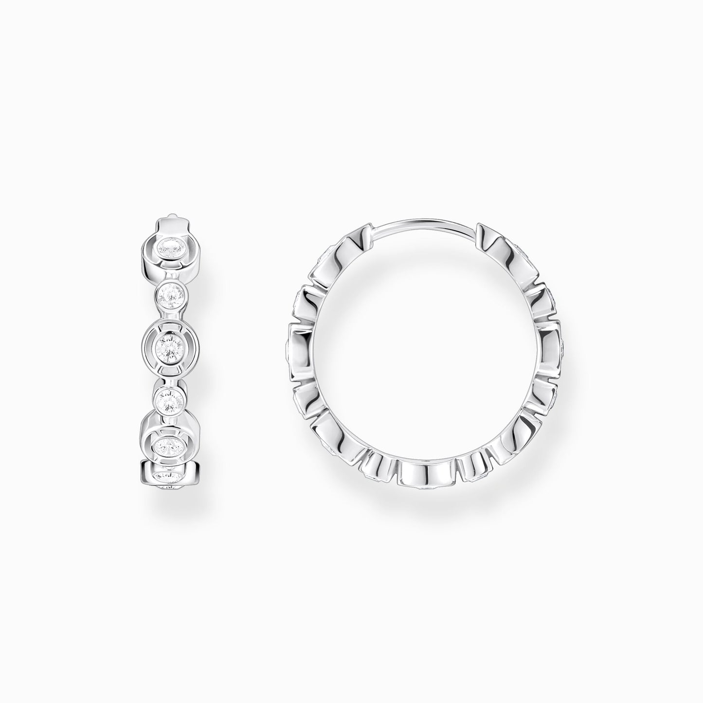 Thomas Sabo Hoop earrings circles with white stones silver