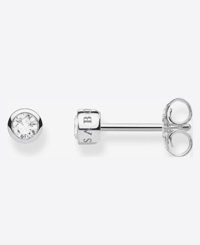 Thomas Sabo Silver Logo Earrings CZ