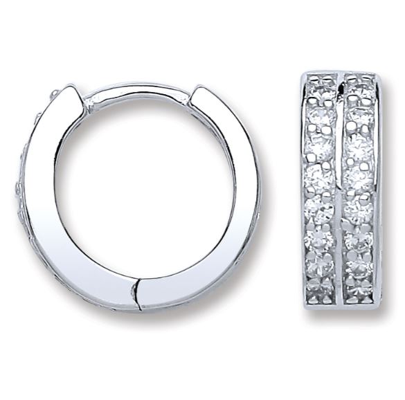 Coe & Silver Cz Huggies Earrings