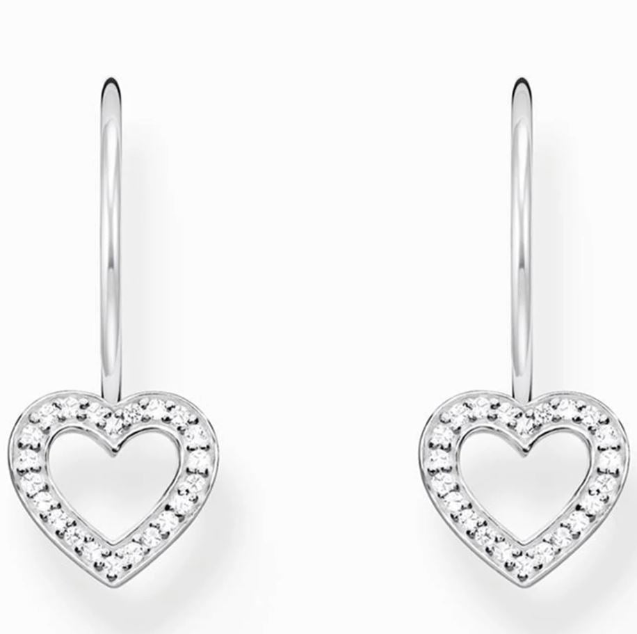 Thomas Sabo Silver Heart Drop Earrings