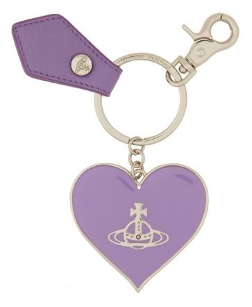 Vivienne Westwood Mirror Heart Orb Keyring Light Gold & Purple