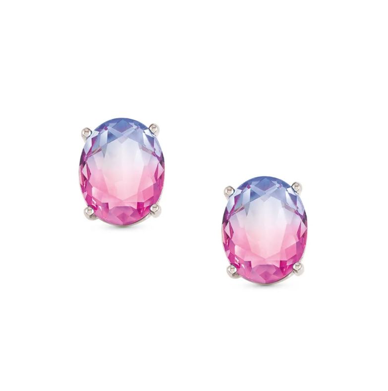 Nomination Symbiosi Silver Pink-Purple Stud Earrings