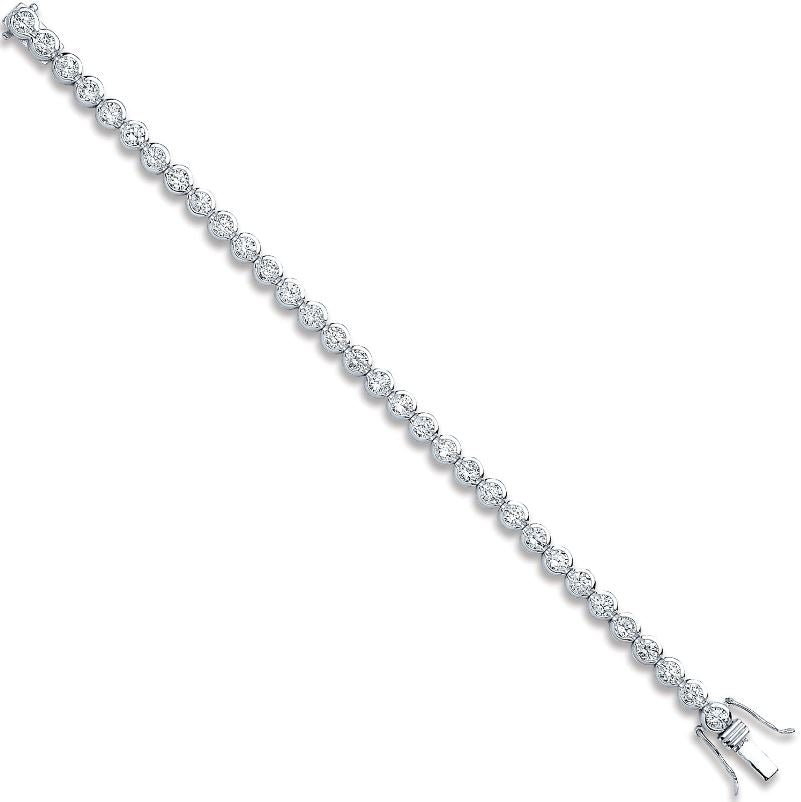 Coe & Co Sterling Silver 5.3mm Rubover Cz Tennis Bracelet