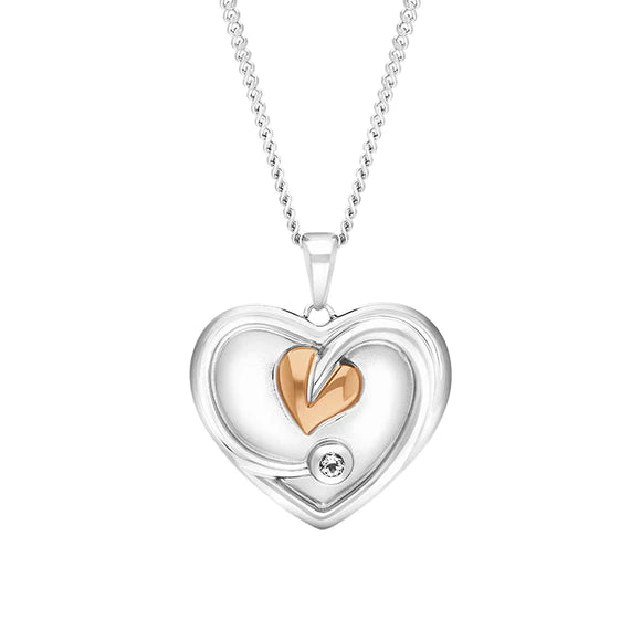 Clogau Tree of Life White Topaz Heart Pendant