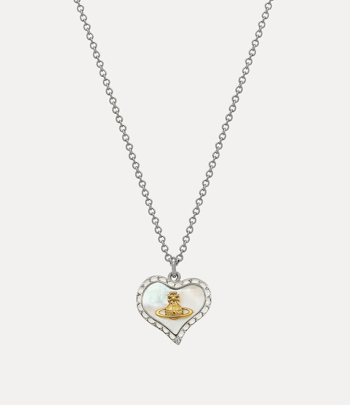 Vivienne Westwood Petra Pendant Necklace Platinum Tone, Gold & White Pearl