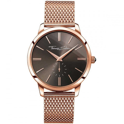 THOMAS SABO Men's Rebel Spirit Rose Gold Mesh Bracelet Watch