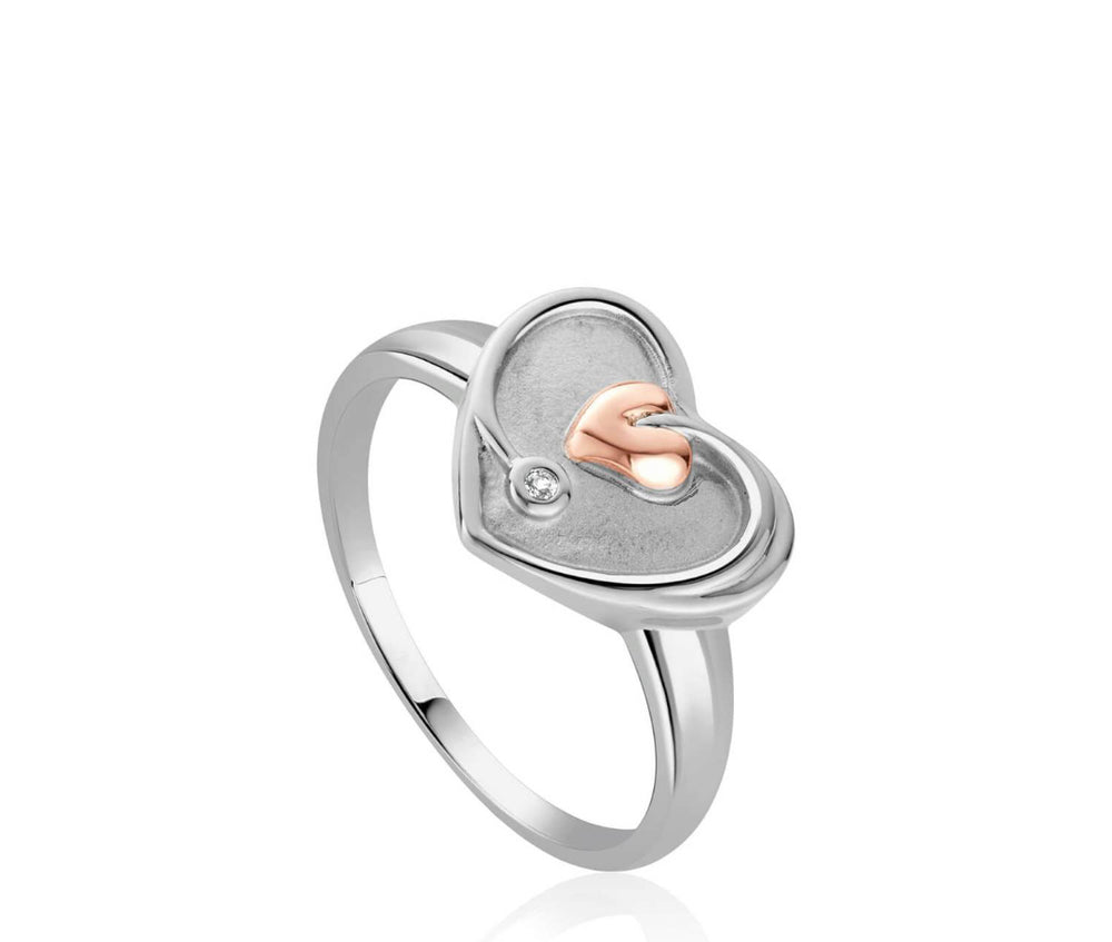 Clogau Tree of Life White Topaz Heart Ring