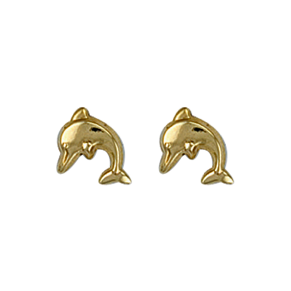 9ct Gold Dolphin Stud Earrings