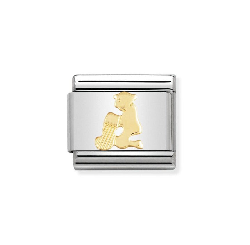 Nomination Classic Link with Aquarius Symbol in Yellow Gold Tone 030104/11