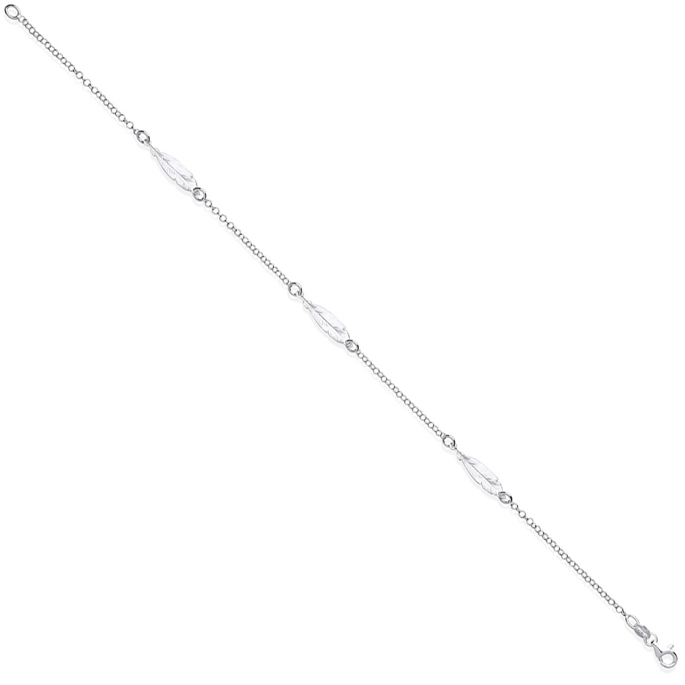 Coe & Co Sterling Silver Feather Anklet