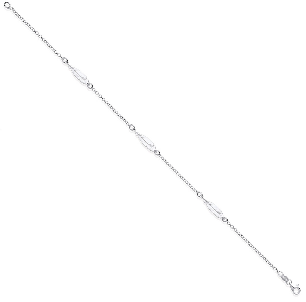 Coe & Co Sterling Silver Feather Anklet