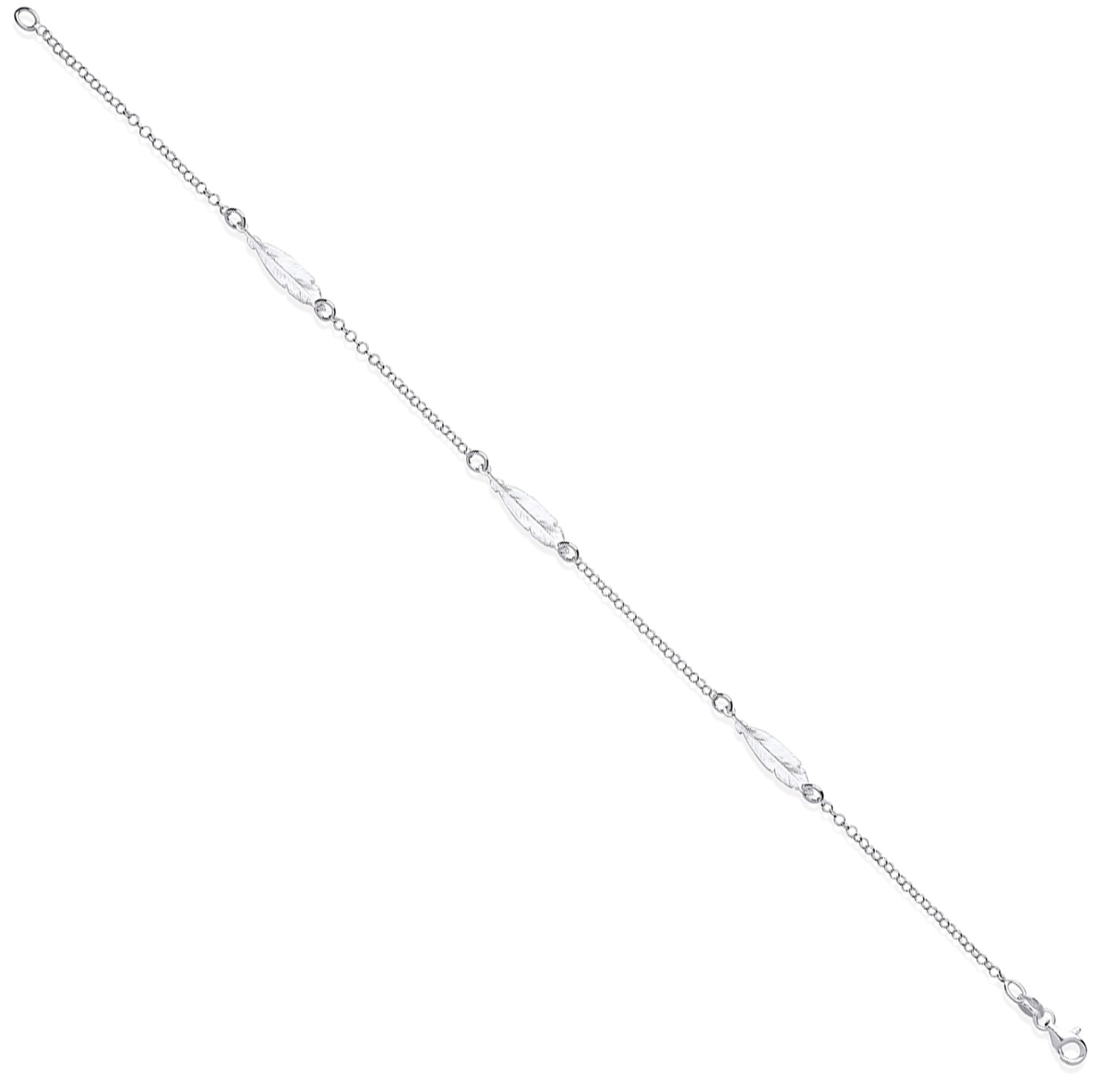 Coe & Co Sterling Silver Feather Anklet