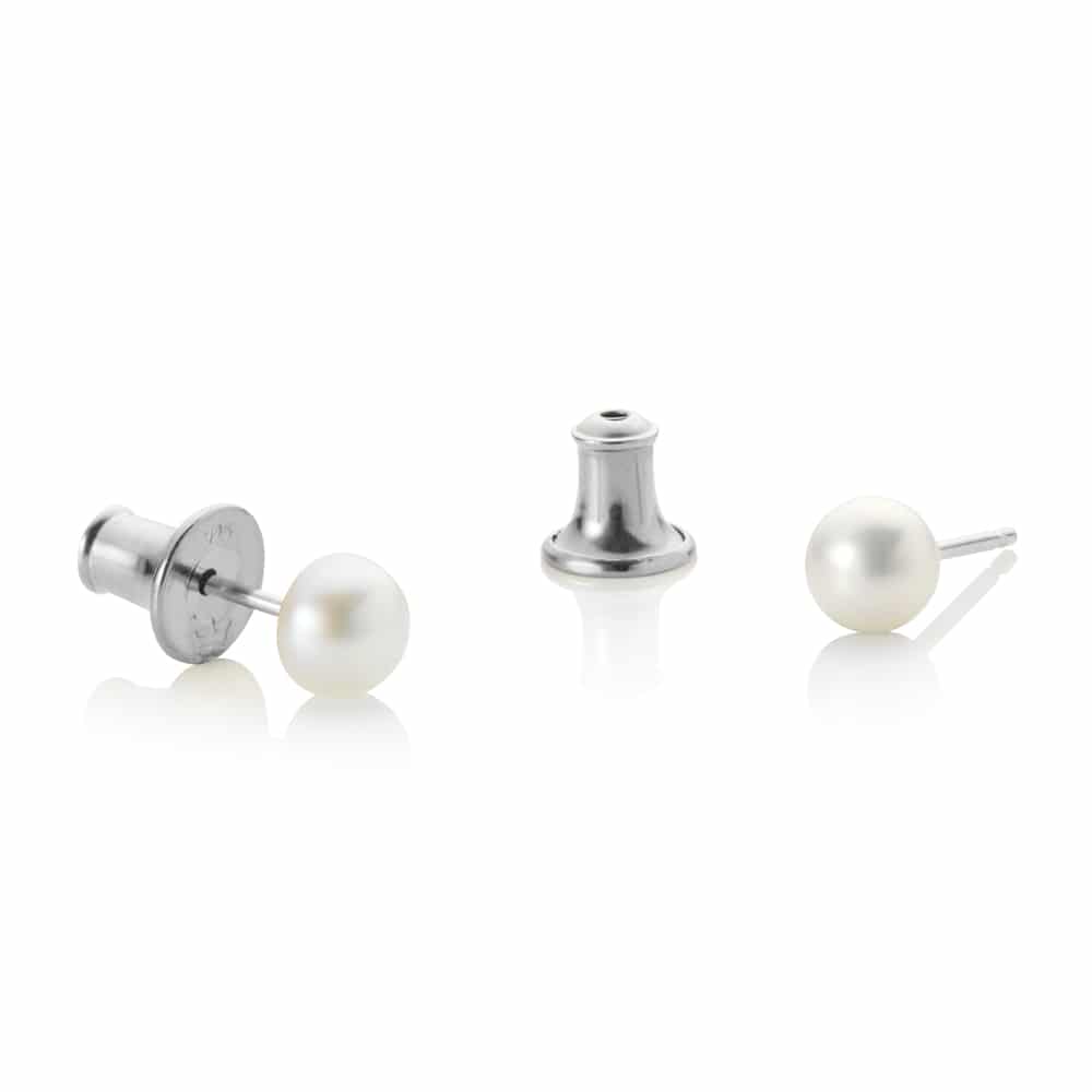 Jersey Pearl 5mm Crown White Pearl Studs
