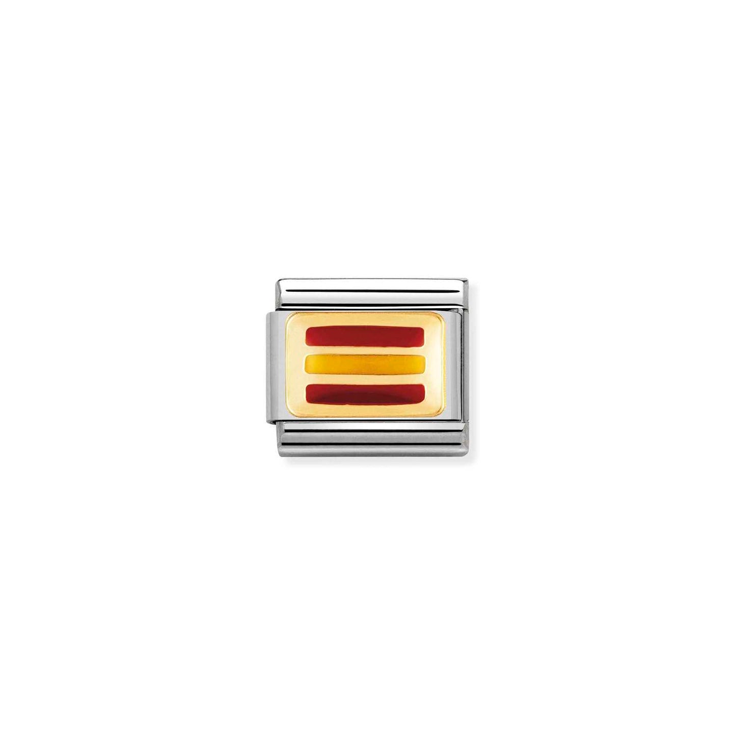 Nomination Classic Link with Enamel Spain Flag in Yellow Gold Tone