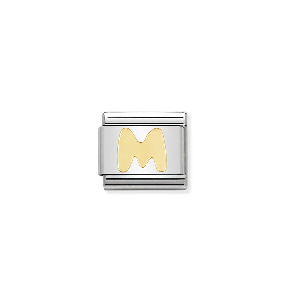 Nomination Classic Link with Letter 'M' in Yellow Gold Tone