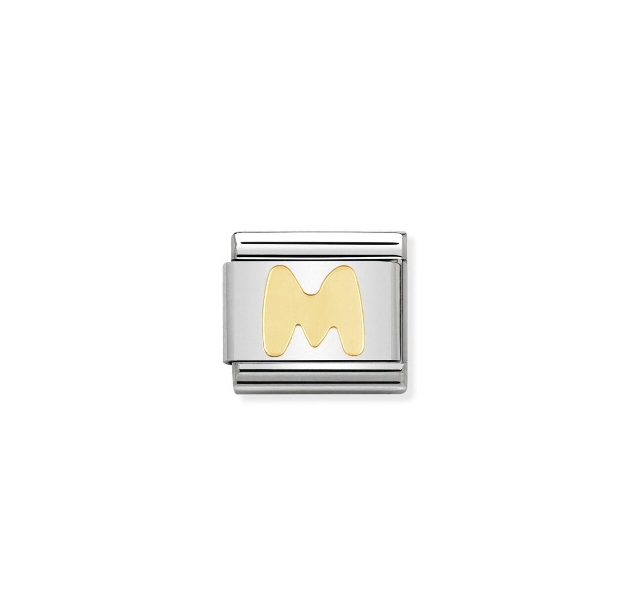 Nomination Classic Link with Letter 'M' in Yellow Gold Tone