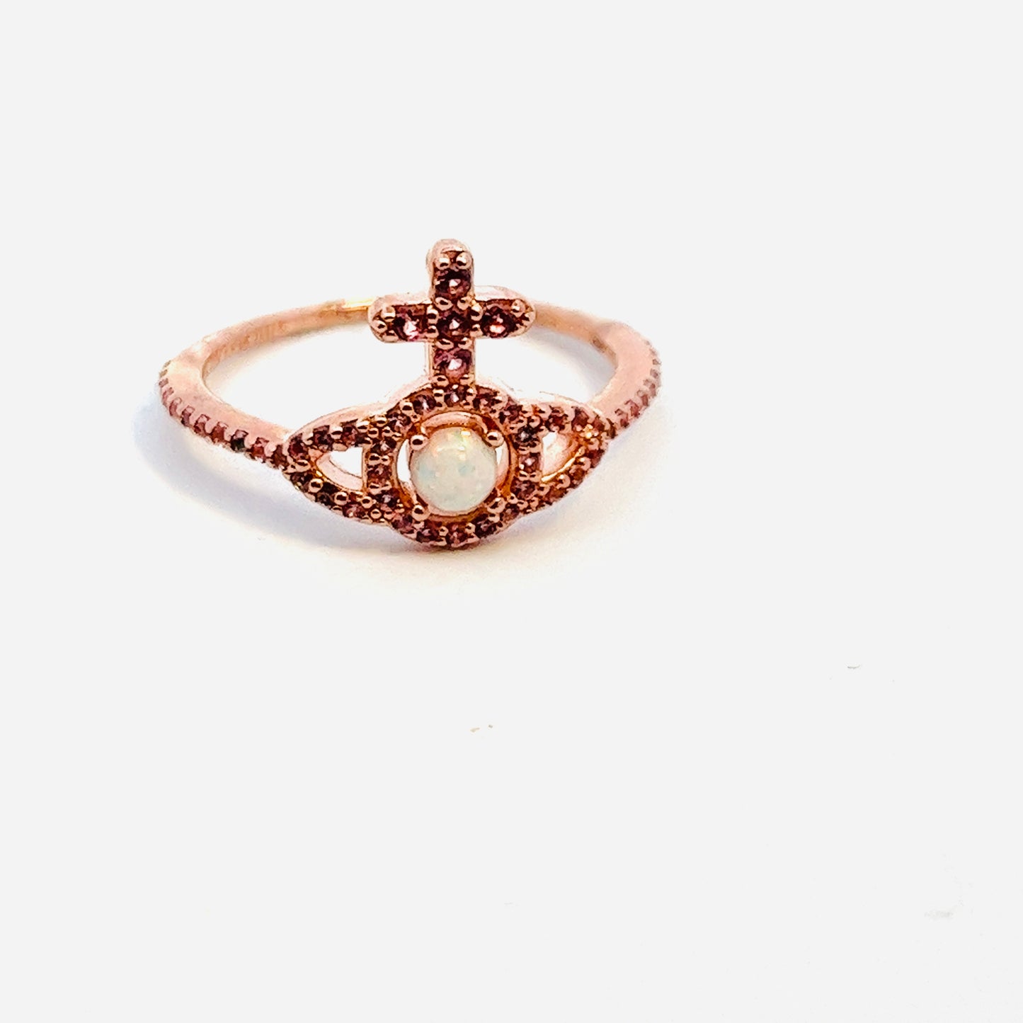 Vivienne Westwood Olympia Rose Gold and Pink CZ Ring