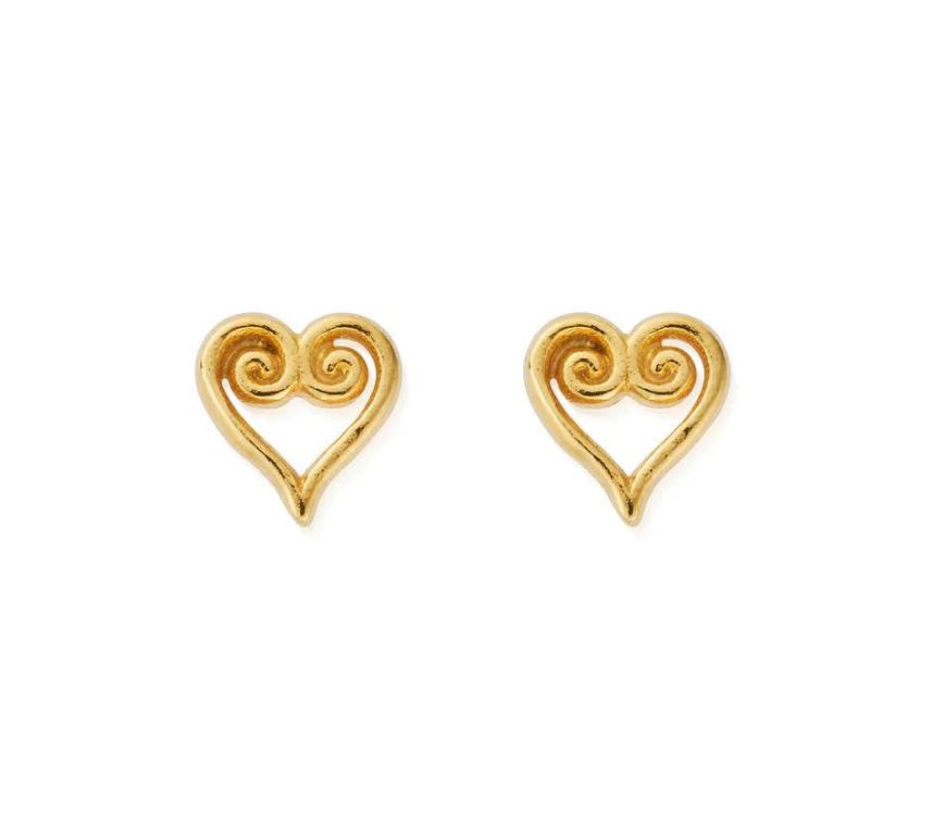 ChloBo Scroll Heart Stud Earrings