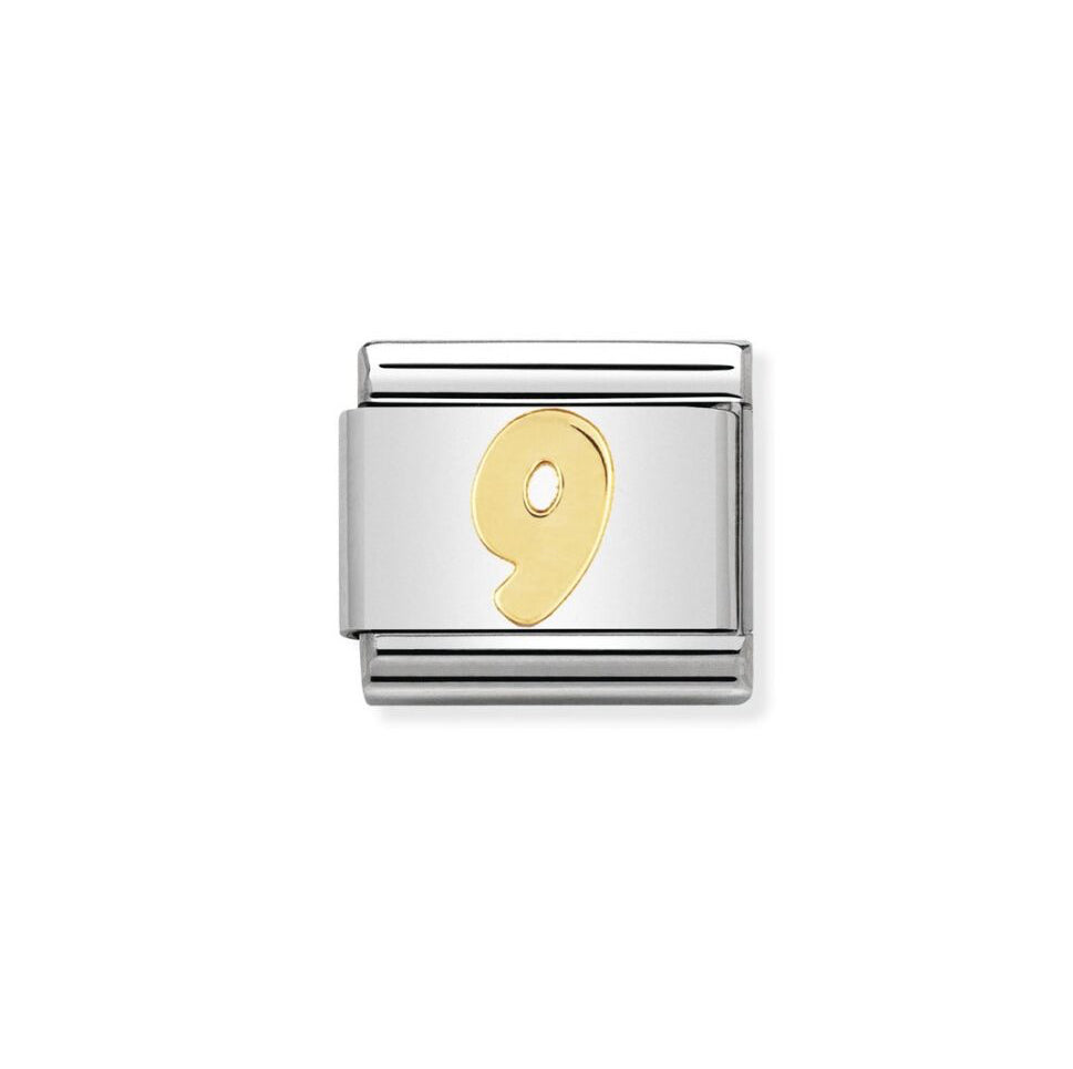 Nomination Classic Link with '9' in Yellow Gold Tone 030102/09
