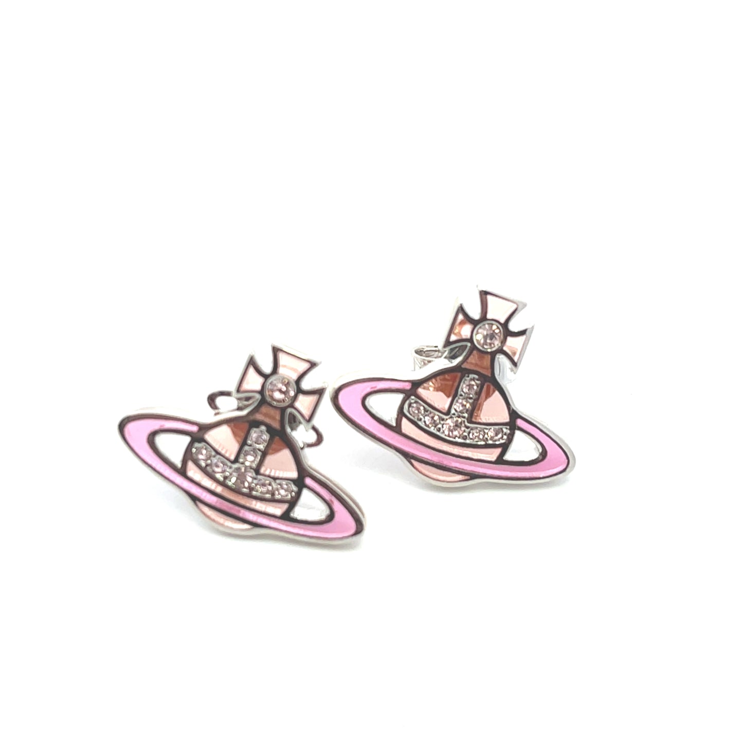 Vivienne Westwood Concetta Silver Tone and Pink Earrings