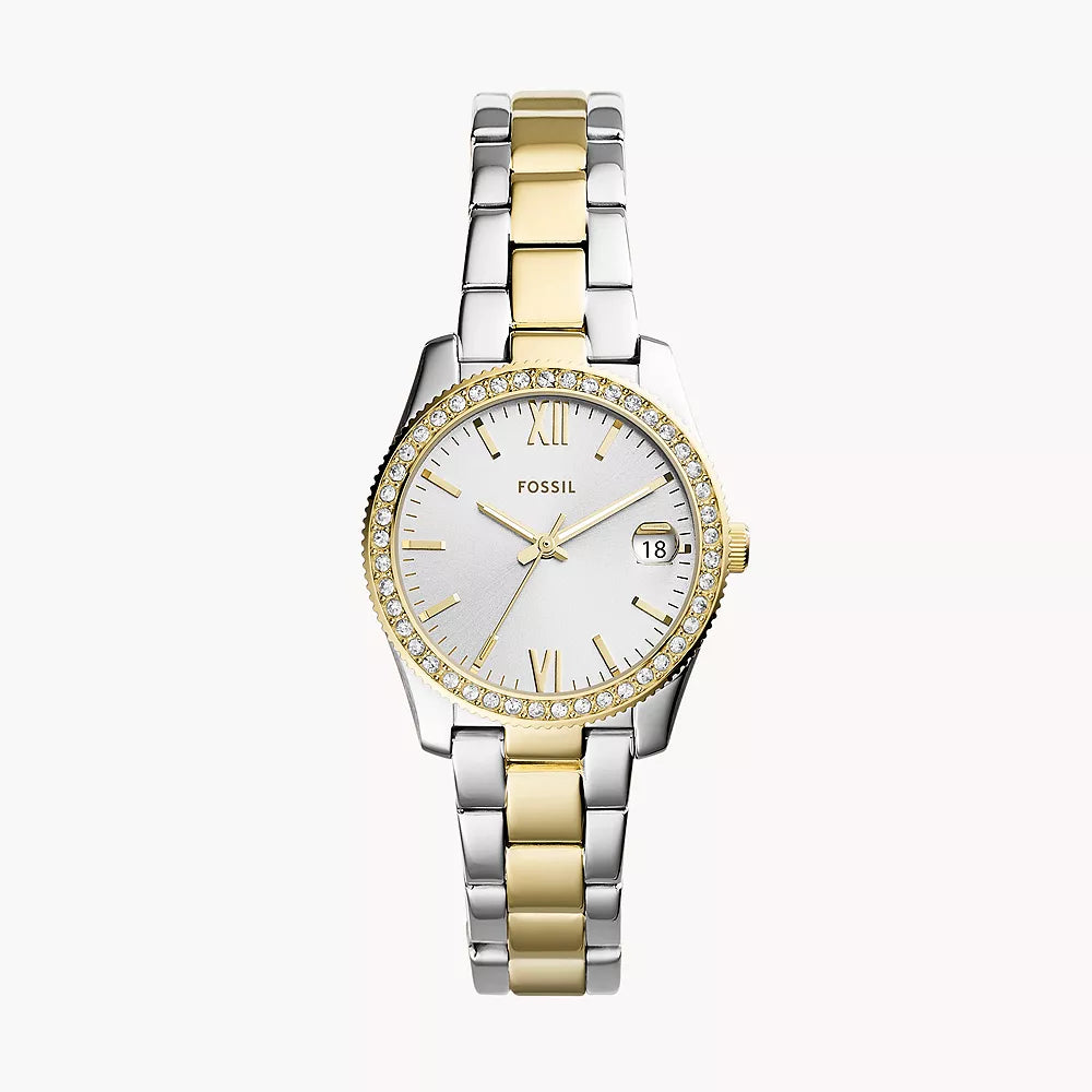 Fossil Scarlette Mini Three-Hand Date Two-Tone Stainless Steel Watch
