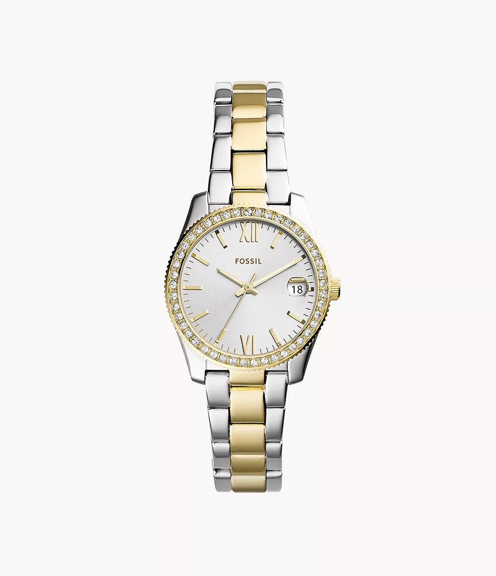 Fossil Scarlette Mini Three-Hand Date Two-Tone Stainless Steel Watch