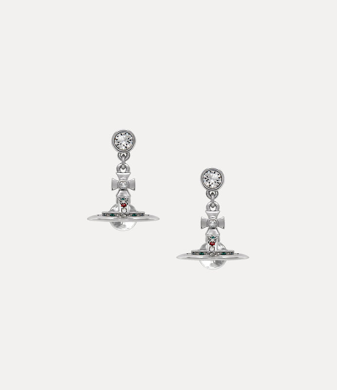 Vivienne Westwood New Petite Orb Earrings Platinum Tone