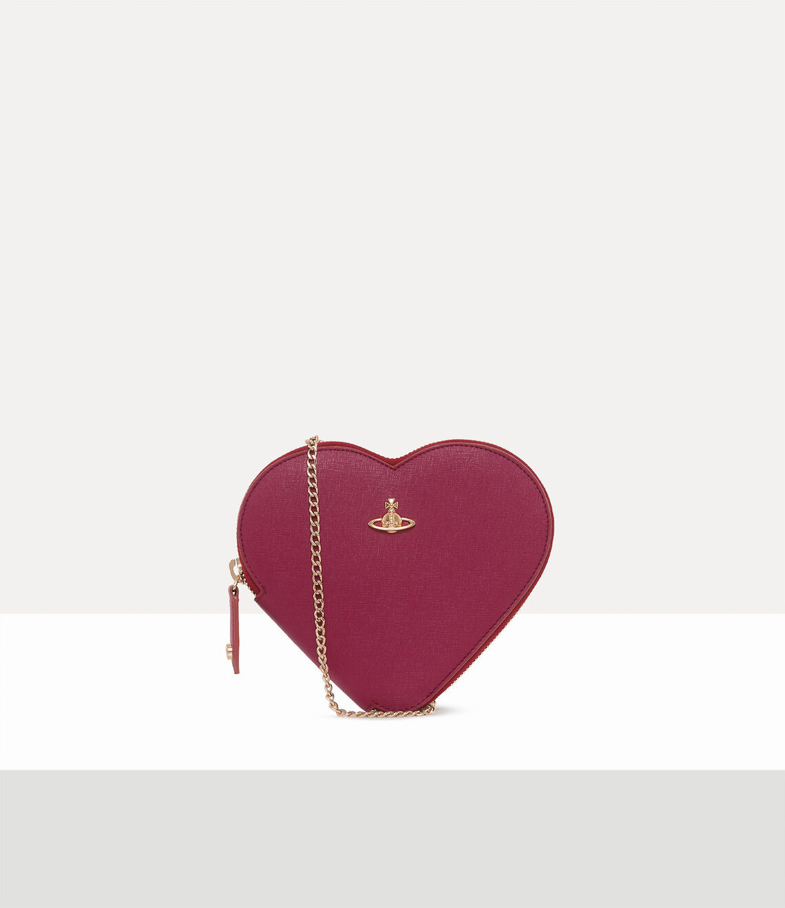 Vivienne Westwood Saffiano New Heart Crossbody Wine Red