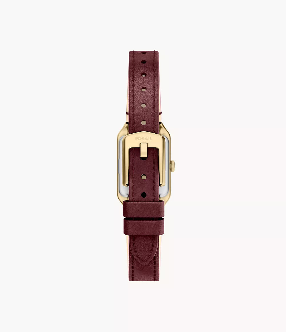 Fossil Raquel 18 mm Three-Hand Leather Watch - Burgundy