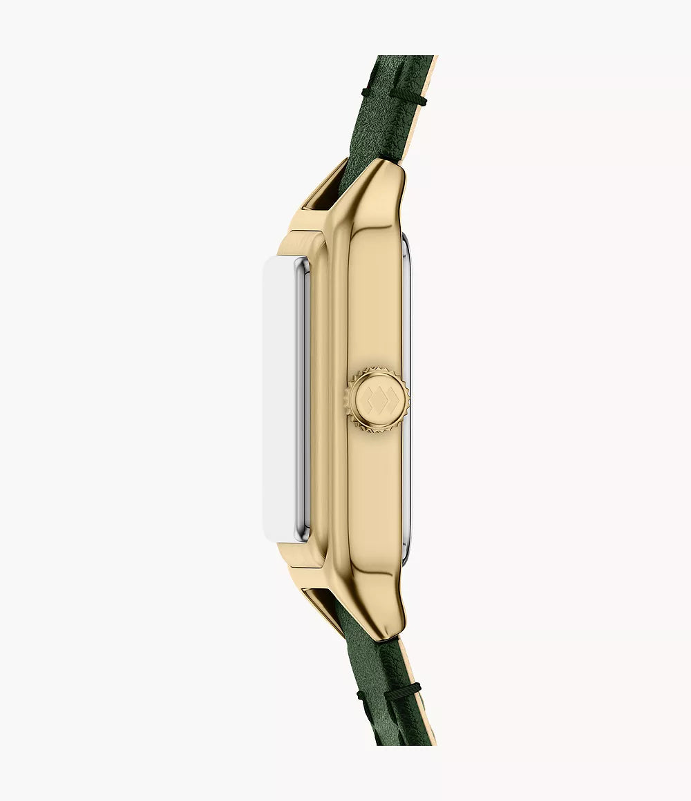 Fossil Raquel 18 mm Three-Hand Leather Watch - Green