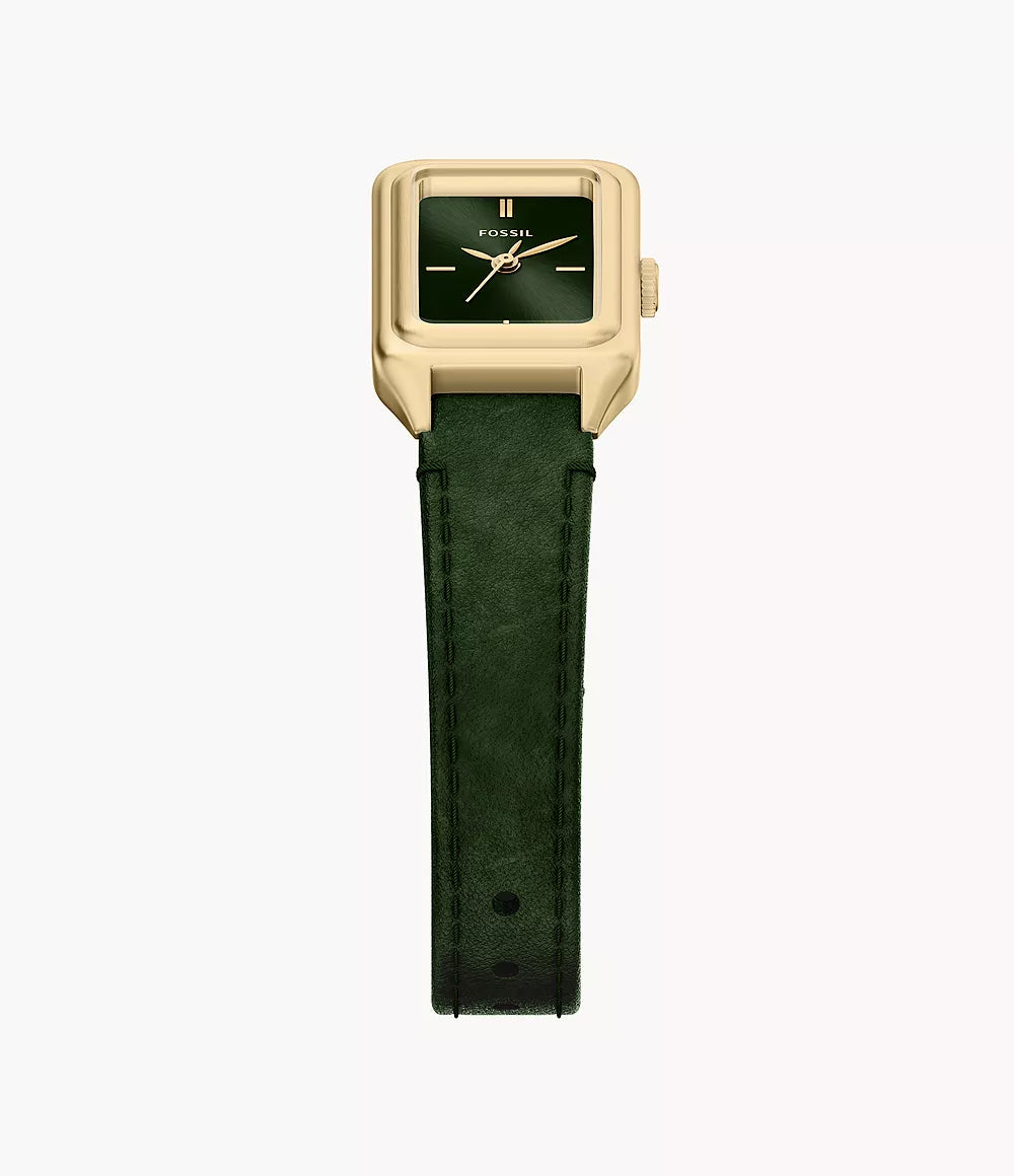 Fossil Raquel 18 mm Three-Hand Leather Watch - Green