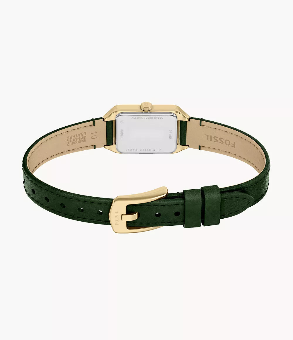 Fossil Raquel 18 mm Three-Hand Leather Watch - Green