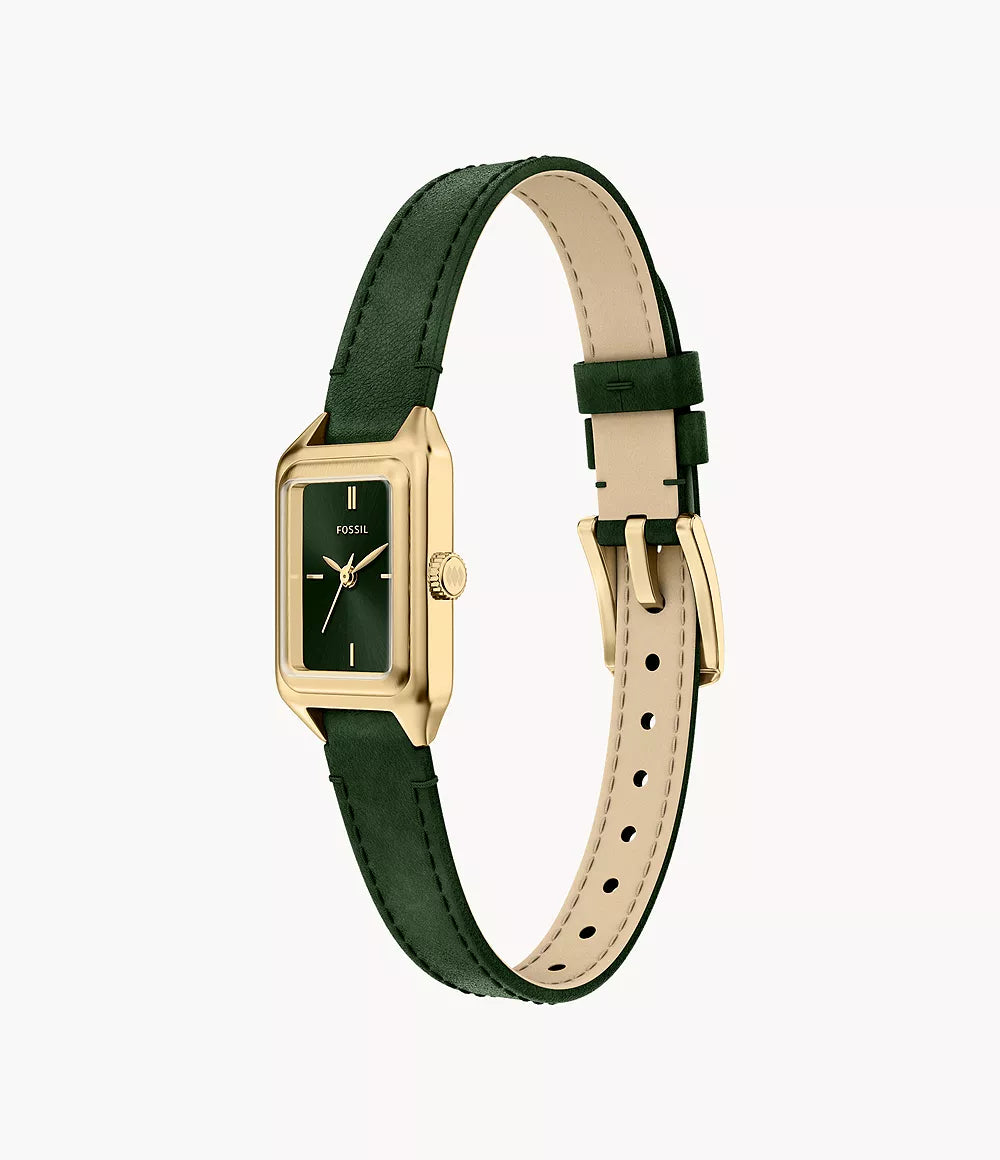 Fossil Raquel 18 mm Three-Hand Leather Watch - Green