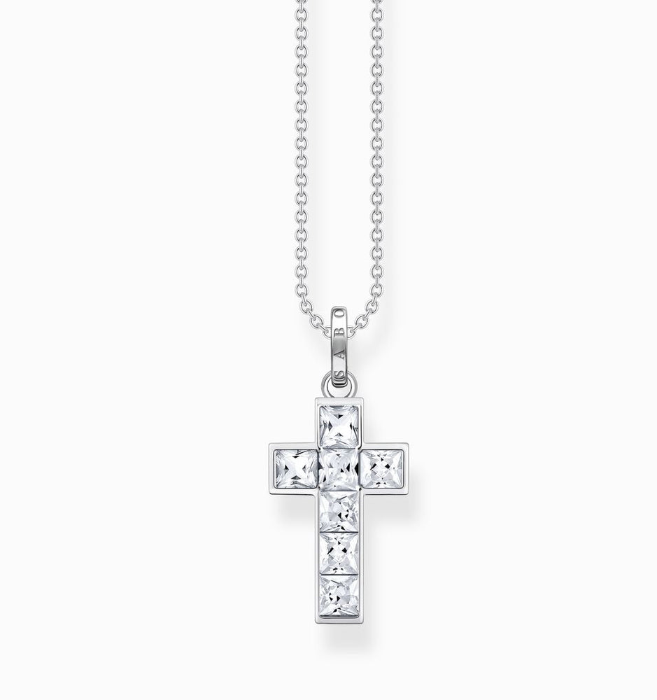 Thomas Sabo White Stone Cross Necklace