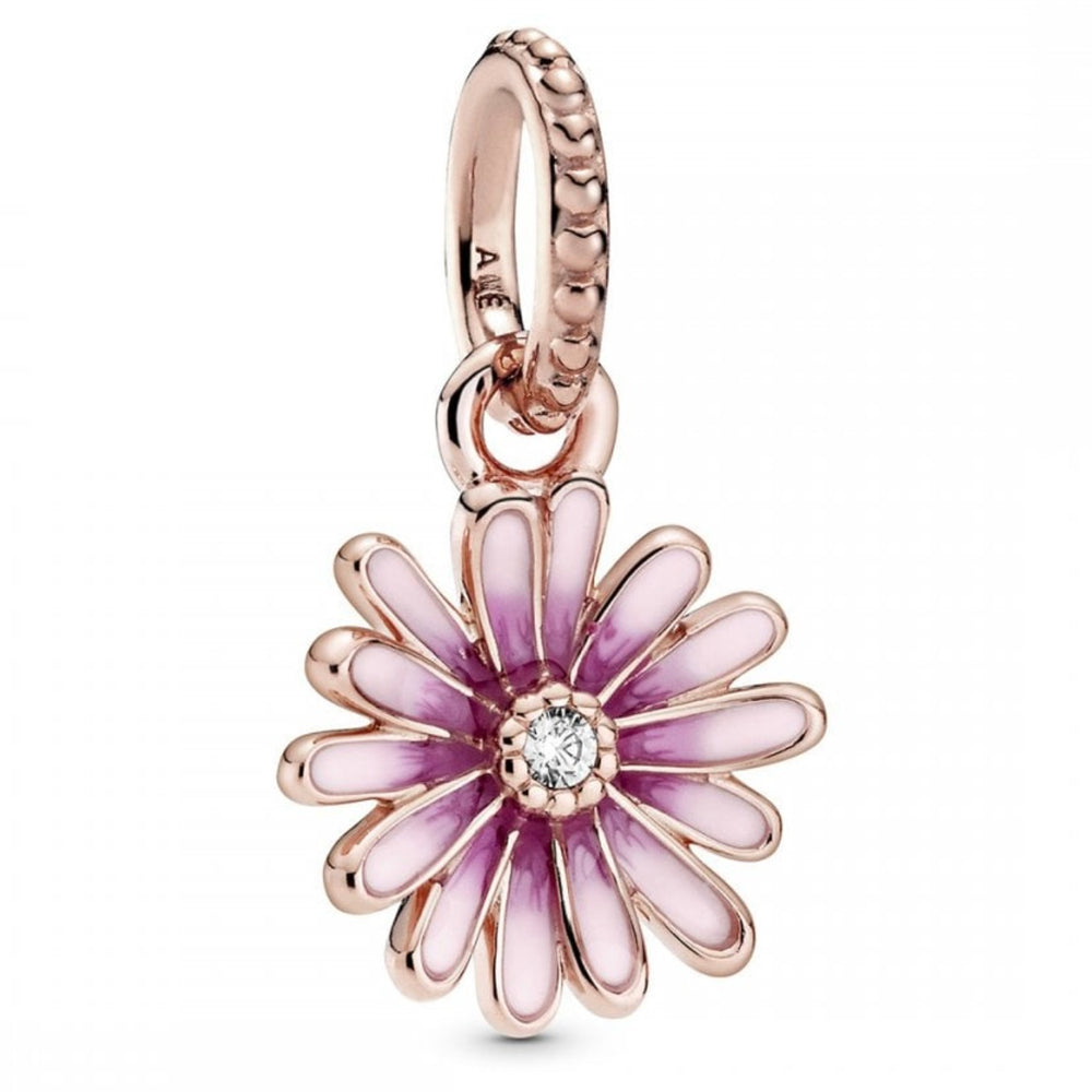 Pandora Pink Daisy Flower Dangle Charm