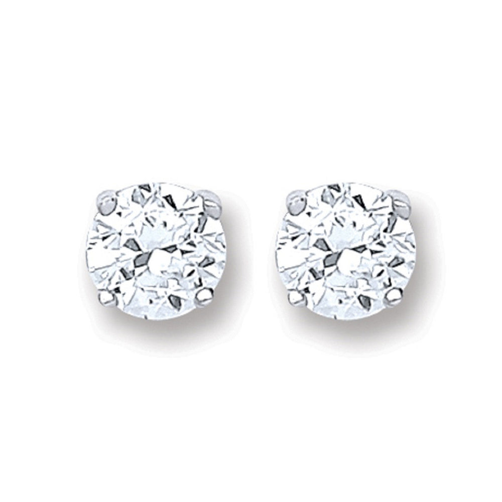Coe & Co Sterling Silver Brilliant Cut CZ 6mm Claw Set Stud